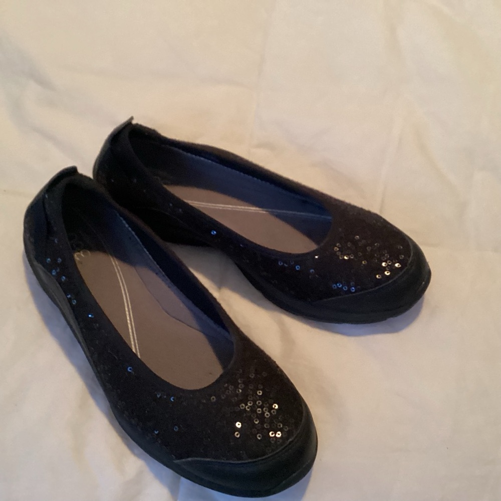 Easy Spirit Black Sequin Flats